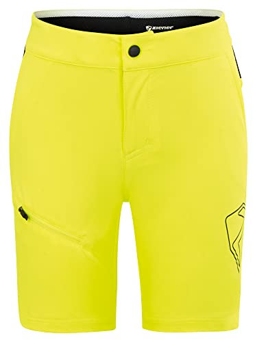 Ziener Kinder Natsu Outdoor-Shorts/Rad- / Wander-Hose - atmungsaktiv,schnelltrocknend,elastisch, Poison Yellow, 116