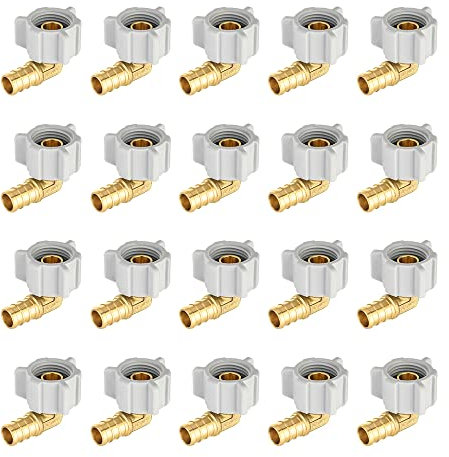 Confezione da 20 raccordi a crimpare EFIELD Pex1/2 x 1/2 NPT femmina a gomito girevole in ottone, ASTM F1807
