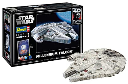 Revell Modellbausatz I Geschenkset Millennium Falcon I Detailreicher Star Wars Bausatz I 52 Teile I Maßstab 1:72 I für Kinder und Erwachsene ab 10 Jahren