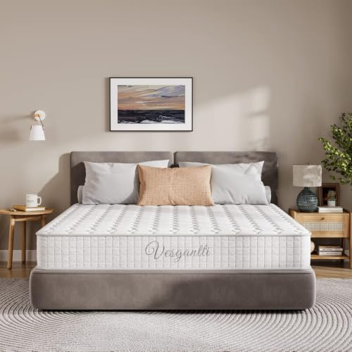 Vesgantti Matelas 120x200cm, 20cm Épaisseur, Matelas à Ressorts ensachés Indépendant, Confort 7 Zones de dureté H3, Soutien Parfait, Respirant, Oeko-tex (Blanc, Tight Top)