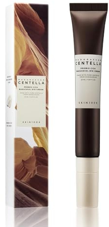 SKIN1004 Madagascar Centella Probiótico Crema Contorno de Ojos de con Bakuchiol (Retinol Vegano) – Hidratante Antiarrugas y Antiedad con Acido Hialurónico – Skincare Coreano – 20 ml