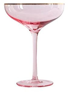 HJUGHPN Bicchieri da vino con bordo dorato Bicchiere da cocktail trasparente di fascia alta Bicchiere da vino bianco in cristallo da dessert Bicchiere da festa Bicchiere da champagne speciale