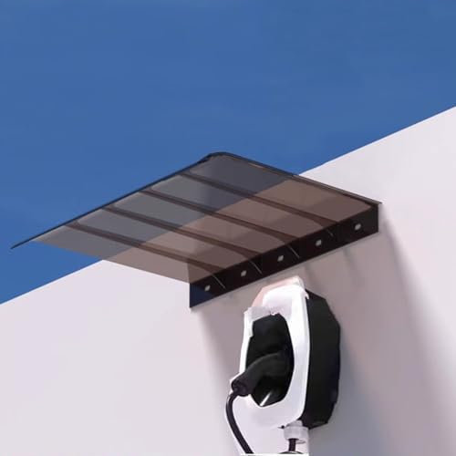 Outdoor Patio Roof Protection Canopy Awning with Thicken Clear Polycarbonate Sheet for Sun and Snow Invisible Rainwater Shelter Cover for Front Door Window Garden Sunshade