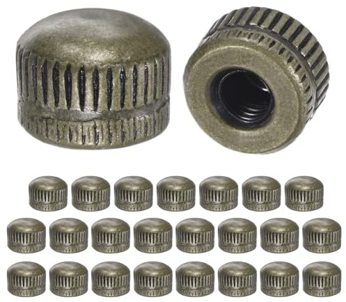 M METERXITY 25 Pcs Dadi Filettati, Dadi M4x11mm Per Fissaggio Luci, Dadi Femmina Zigrinati Per Sostituzione Copertura Lampada A Soffitto/Parti Decorative Lampada, Dado A Cupola [Tono Bronzo]