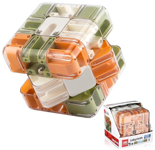 Cube Labyrinthe 3D, Boule Labyrinthe Puzzle Cube, Jeu Casse Tête Éducatif Anti Stress pour Développer la Logique et la Concentration, Idéal pour Adolescents et Adultes (A)