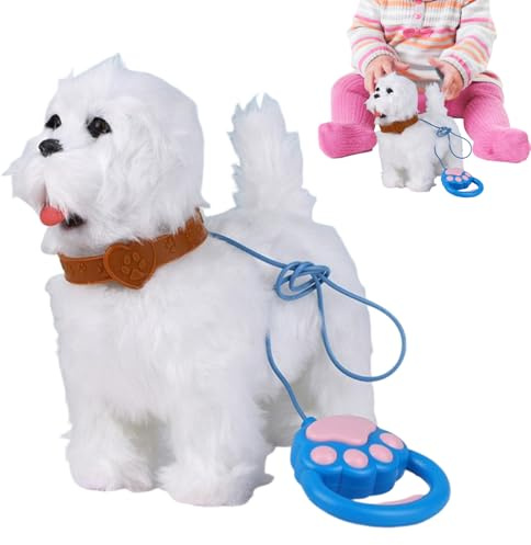 Generisch Roboter Hunde - Plüschtier mit Lauf- und Bellfunktion als | Plüsch Roboter Welpe Realistisch - Für Kinder Mädchen Als Begleiter Zum Spielen Bei Geburtstagsfeiern Im