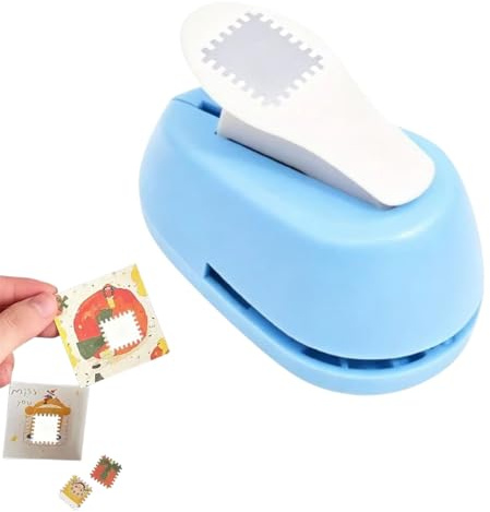 Punzonatrice per Francobolli,Fustellatrice per Carta,Perforatore per Francobolli,Perforatrice Francobollo,2 x 1.8 cm, Ideale per Biglietti di Auguri, Timbri, Scrapbooking,Blu
