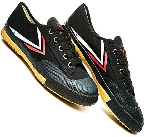 T.O.P ONE Kung Fu Martial Arts Parkour Shoes,Rubber Sole Sneakers-Black 47(Men 12.5)