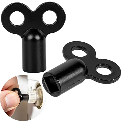 Llave de Radiador, 2 Piezas, Negro, Con Cuadrado de 5 mm de Diámetro Interior, Universal Para Purgar Cualquier Radiador