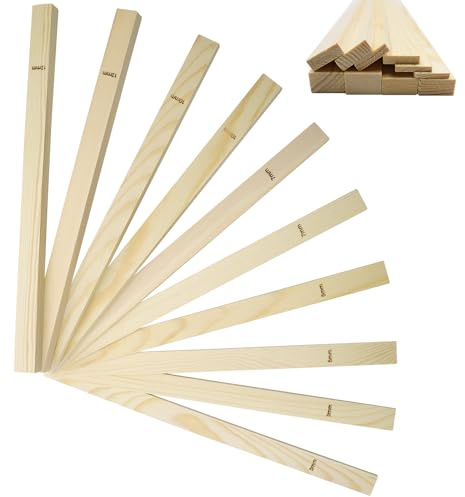 CONNECTION Pottery Rolling Guide Sticks 10 Pcs Wooden Rolling Pin Guides 3/5/7/10/12 mm Mud Stick Guide Pottery Pin Guides Clay Tools for Manual Self Made Clay Thickness Control
