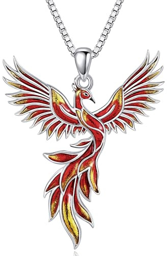HUKKUN Axolotl/Phénix/Bartagame/Libellule/Étoile de mer/Renard/Girafe/Empreinte de pattes/Cochon d'Inde/Loutre/Canard/Abeille/Raton Laveur Collier en argent sterling Pendentif animal pour femme