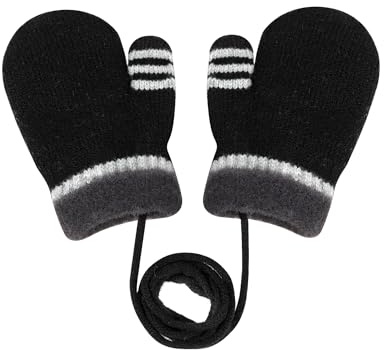Becellen Manoplas Bebé, Cálidos Invierno Protección Fría Guantes Punto con Cuerda Elásticas Gruesos Manoplas Forro Polar Colorful Manoplas para 0-3 Años Niños Niñas