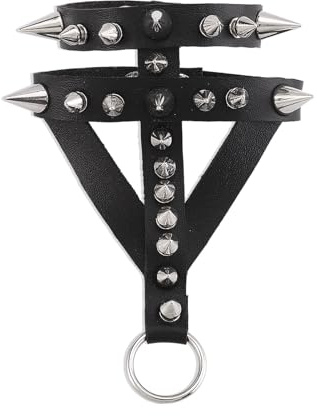 GIGB PBDK Punk Spike Bracelet for Women Men Dark Goth Leather Cuff Bracelet Cool Rock Braided Rivets Wristband Bracelet Trendy Biker Party Jewelry Gifts (Black)