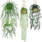 HOTOOLME Artificial Hanging Plant,3 Pack Fake Hanging Plants in Basket,Artificial Trailing Plants With Pots,Fake Ivy for Indoor Outdoor Home Garden Office Wall Decor