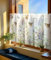 Daliena Kurzgardine mit Blumen Schmetterlinge Scheibengardinen Landhaus Stil Küchengardinen Halbtransparent Cafe Vorhang Fenstergardine mit Drucken (BxH 90x55cm) weiß 1 stück