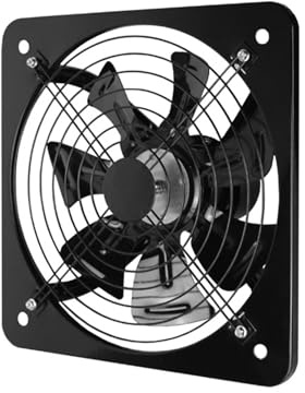 Ventilatore di Scarico Serranda, 220V, Alta velocità 1400 Giri/min Ventilatore Soffitta Montaggio a Parete Motore AC, Ventilazione Raffreddamento per Serre, Garage, Negozi(Size:10in,Color:Black)