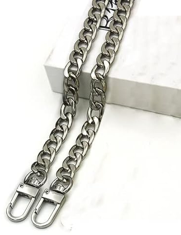 GZXXB Justerbar väskkedja 9 mm 9 mm kedjor gör-det-själv ersättningskedja, avtagbar väskkedja, remmar för Le for Bags Handtag Tillbehör Browbody Crossbody (silver, 120)