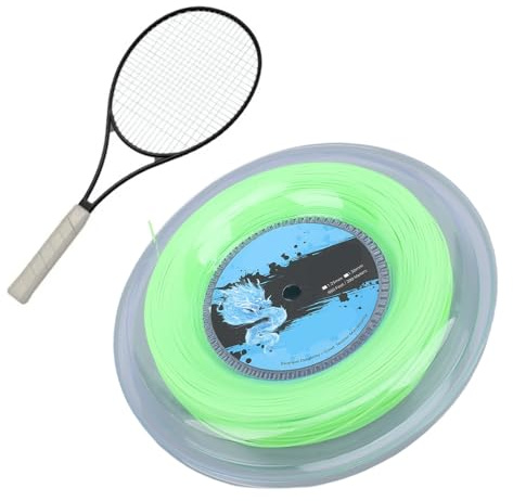 Agatige Corda Tennis Verde, Set di Corde da Tennis Sintetiche per Racchetta con Bobina in Poliestere da 200 m per Racchetta Allenamento