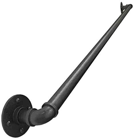 Trappa Banister För Trappor, Matt Svart Industriellt Smidjärnrör Trappahandrail, Mot Väggen Äldre Barns Korridor Säkerhetsstöd Bar/10Ft/300Cm