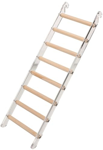 VILLFUL Scala per Pappagalli e Parrocchetti in Acrilico e Legno Creativo per Arrampicata e Gioco in Gabbia per Migliorare Salute e Umore