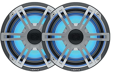 Hertz HEX 6.5 S-LD-G - Coppia di altoparlanti marine 165mm con Illuminazione LED RGB e griglia sportiva grigia