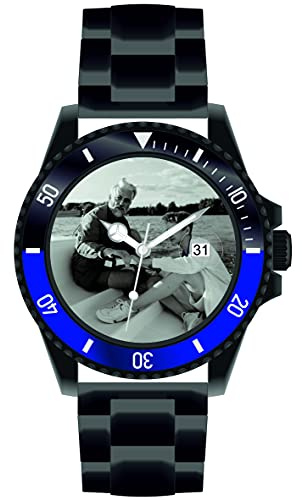Memories personlig fotoklocka Ø40 mm 3 bar vattentät herrklocka med fotodatumvisning fotogåva fotoarmbandsur