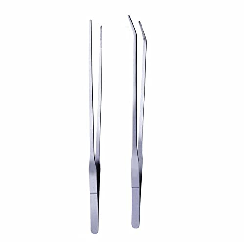 Aquarium Aquascaping Set, 2 Stück Edelstahl Aquarium Werkzeug Pflegeset Pinzetten Werkzeug Fisch Starter Kits Aquarienpflanzenkies Reinigen (27 cm)