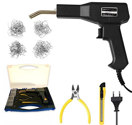 PISTOLA SALDATRICE SALDATURA PLASTICA 50W KIT RIPARAZIONE PARAURTI AUTO 200PZ