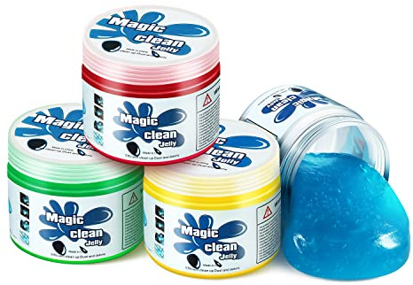 DNA MOTORING 4 Pack Car Cleaning Gels Auto Detailing Tools Cleaning Putty Car Interior Cleaner, Car Jelly Cleaner, Keyboard Cleaner, Car Cleaning Supplies,TOOLS-00150