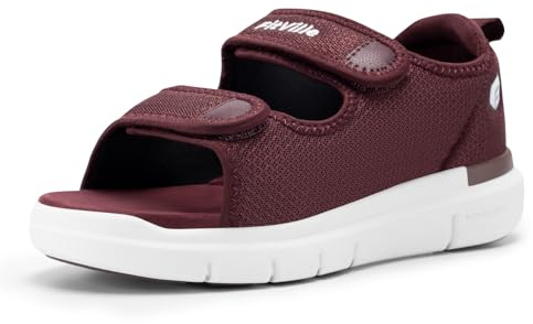 FitVille Sandalias para Diabéticos Mujer Ancho Zapatos Ortopédicos Cierre con Hebilla Sandalias de Rehabilitación con Abertura para Pies Hinchados Rojo 42 EU Ancho