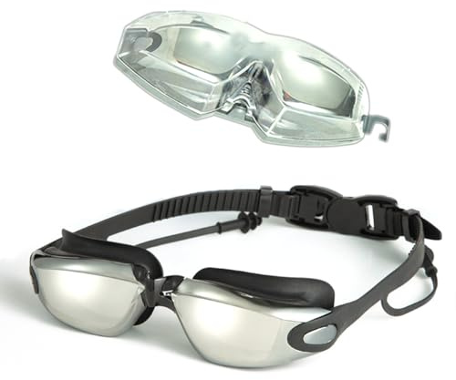 HSTWODE Lunettes de natation pour adultes avec correction de la vision - Anti-buée - Protection UV - Pour adultes - Noir - Convient pour les hommes et les femmes (-7-700)