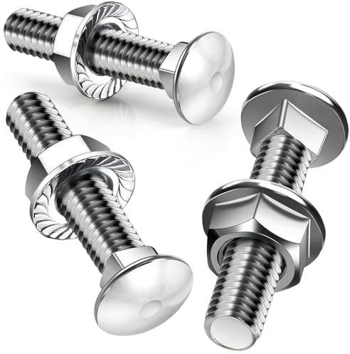 SWTYExt M5 Coach Bolts 25 Pcs Carriage Bolts M5x50mm Coach Bolt with Flange Hexagon Nuts DIN 6923 for Industrial Machinery Construction Home Decoration