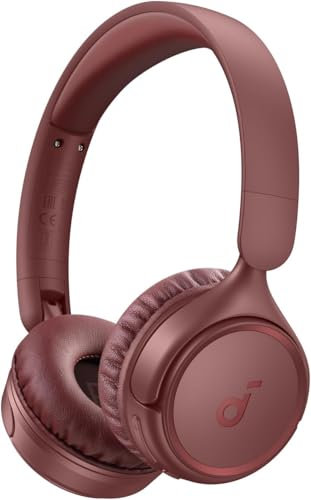 soundcore By Anker H30i Wireless On-Ear Headphones, Foldable Design, Pure Bass, 70H Playtime, Bluetooth 5.3, Lightweight and Comfortable, App Connectivity, Multipoint Connection (Red)