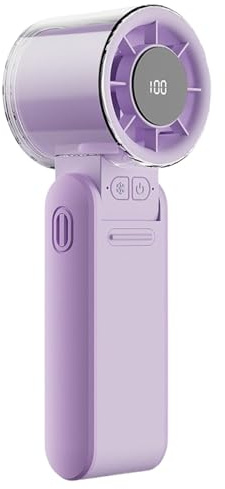 Ventilatore portatile – Ventola tascabile a velocità regolabile | Ventole a mano pieghevoli Design a 4 velocità | Dispositivo di raffreddamento 4000 mAh Batteria ricaricabile per Ofice Work Ho