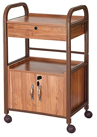 MERTNK Storage Cart Beauty Trolley,Chinese Style with Drawer Tool Cabinet Cupping Acupuncture Chinese Medicine Tool Cart,Beauty Salon Small Cart,Wood Grain Storage Car/with Lock