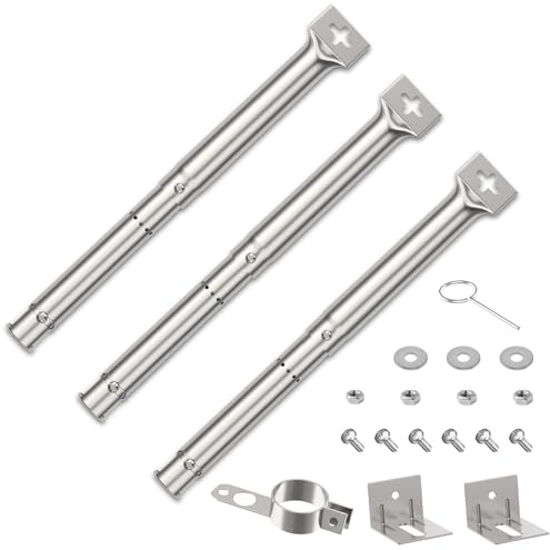 Gardenz Universell brännare, 30,8 till 44,9 cm, justerbar brännare i rostfritt stål, tillbehör för gasgrill-reservdelar, 3 st. universell brännare för Master Forge Perfect Flame Uniflame Lowes och