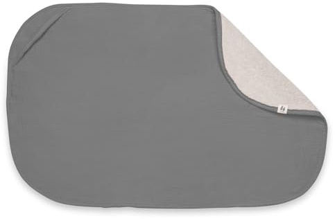 hauck Funda Cambiador Bebe - Topper Cambiador de Fibras Muselina y Rizo Transpirables, Lavable a 60° C, Empapadores Compatible con Change N Clean Baby, Toalla Unisex 69x44 cm - Gris