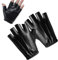 Fingerlose Handschuhe,Fahrhandschuhe PU Leder,Kunstleder Kleid Draussen Sport Motorrad Radfahren Klettern Fitnessstudio, Schwarz