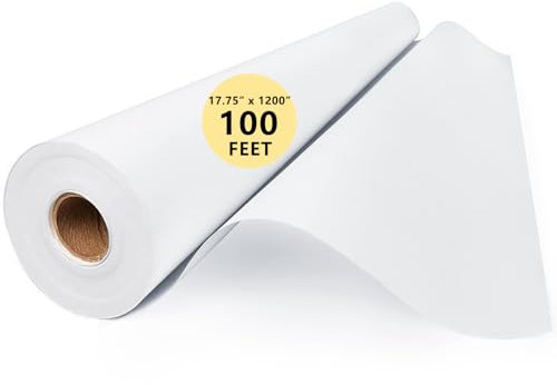 Art Paper Roll for Crafts, 17.75x1200 (100') White Gift Wrapping Paper