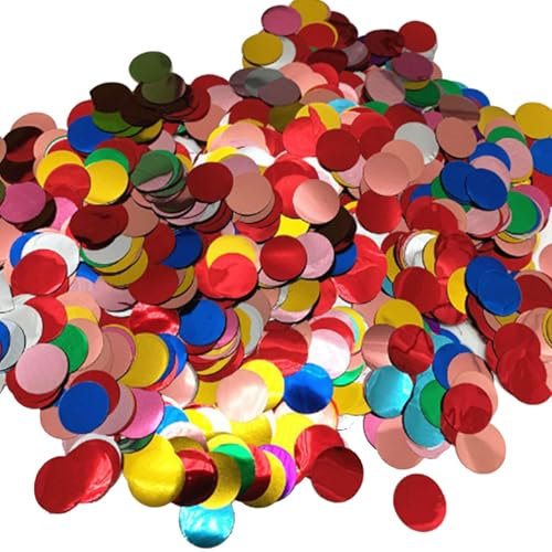 CXNXFD 50g 1.5CM Konfetti Metallic Glitzer Pailletten Rund Konfetti - Geburtstag Party Hochzeit Festliche Dekoration (Farbige)