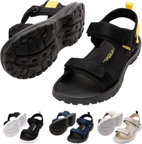 CRESSI Pete Sandal svart/gul 38 – unisex sandal idealisk för sommardagar på stranden, designad för komfort och funktionalitet i vattenmiljöer, svart/gul, 38