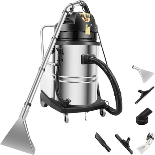 DHMYDPDZ Lavatappeti con Contenitore 60L/20L–Aspirapolvere Lava Tappeti e Divani–Potenza aspirazione 2110W, 250 mbar,Spazzola in Acciaio Inox,Dotato 6 Accessori Pulizia e Rullo,Pulitore Tappezzeria