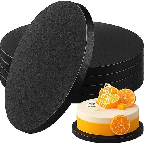 Hilarious Base para tarta de 30 x 30 cm, 1,2 cm grosor, cuadrada, colores, cartón rígido, para repostería, tartas y pasteles (5 UNIDADES) (Negro)