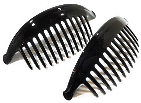 niavida 2 x Steckkamm puristisch schwarz 17 cm - made in France - Einsteckkamm GROSS