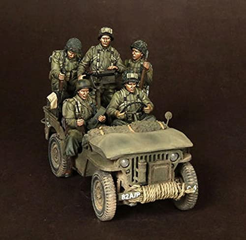 1:35 WWII US Infantry Division Resin Soldier Model Kit (5 Personen, kein Auto) / Unmontierter und unbemalter Miniaturbausatz / YH-3083 Goodmoel