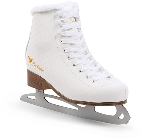MADIVO SMJ Exclusive Damen Schlittschuhe Eiskunstlauf Eislaufschuhe Klassische Eislauf Weiß | Größen: 36, 37, 38, 39, 40, 41 (41)
