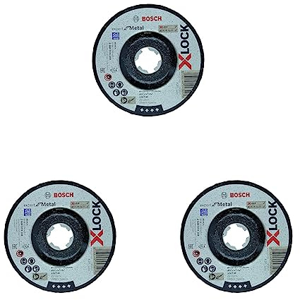 Bosch Professional gekröpfte Schruppscheibe Expert (für Metall, X-LOCK, Ø125 mm, BohrungsØ: 22,23 mm, Dicke:6 mm) (Packung mit 3)