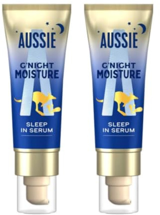 2 x Aussie G'Night Moisture Sleep in Serum - Overnight Repair Treatment for Dry, Damaged Hair 70ml