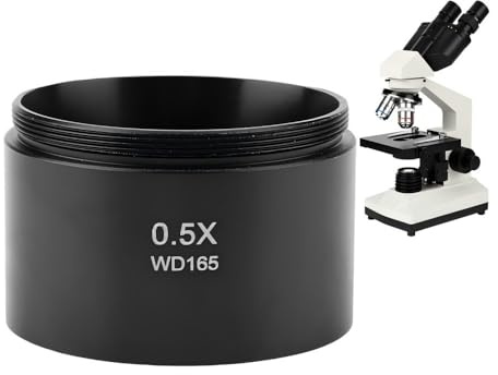 0,5 fache Barlowlinse Trinocular Stereo Zoom Mikroskopes 0.5X Objektiv Mikroskop-Zubehör Mikroskop Hilfslinse für Stereo Mikroskopes (48 mm) Mikroskop Barlow Linse