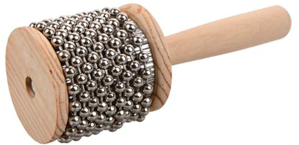 JOINPAYA Strumento Percussione Cabasa Portatile in Acciaio Inossidabile e Legno, Giocattolo Musicale Unico per Bambini, per Giochi e Attività Educative